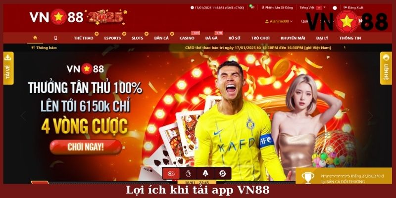 Lợi ích khi tải app VN88